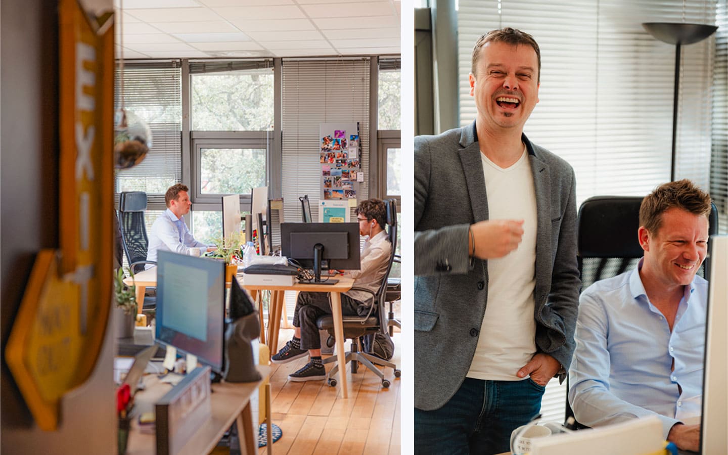 Equipe au travail dans les bureaux d'Interactive Layer