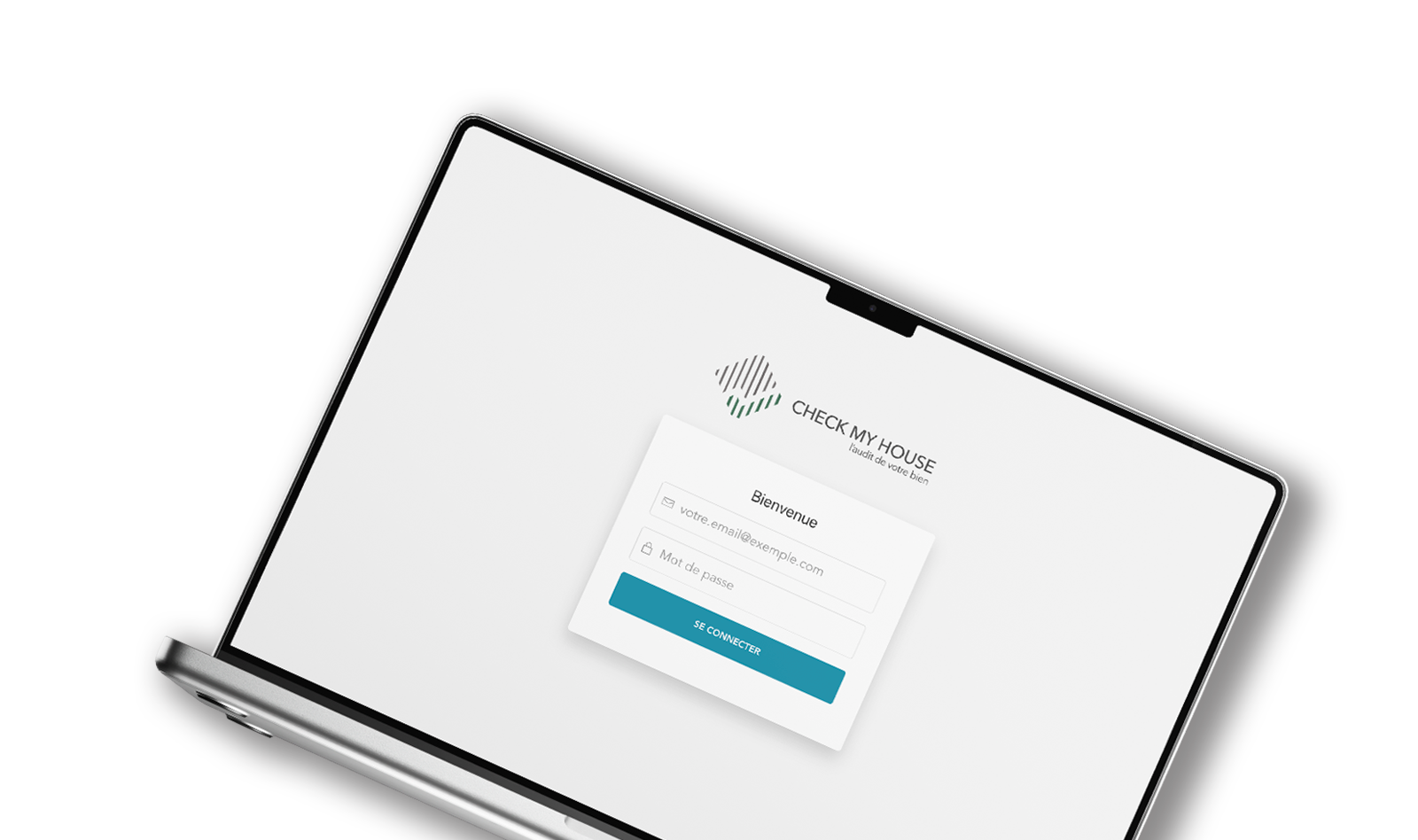 Ecran connexion de la plateforme d'envoi de fichiers pour Check  my House