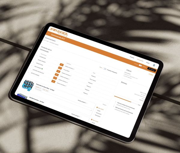 Ecran du logiciel métier d'achats, commandes et factures pour Sensea Provisioning