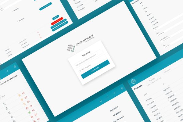 Ecrans de la plateforme web d'envoi de fichiers pour Check  my House