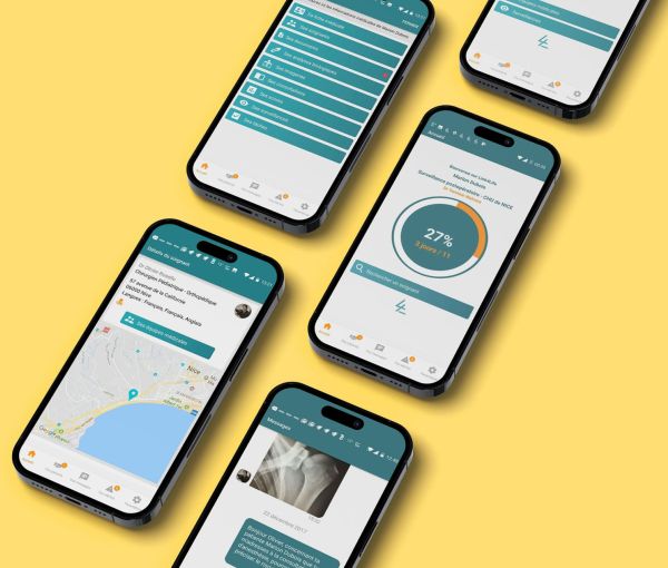 Ecrans de l'application mobile de suivi patient Link4Life